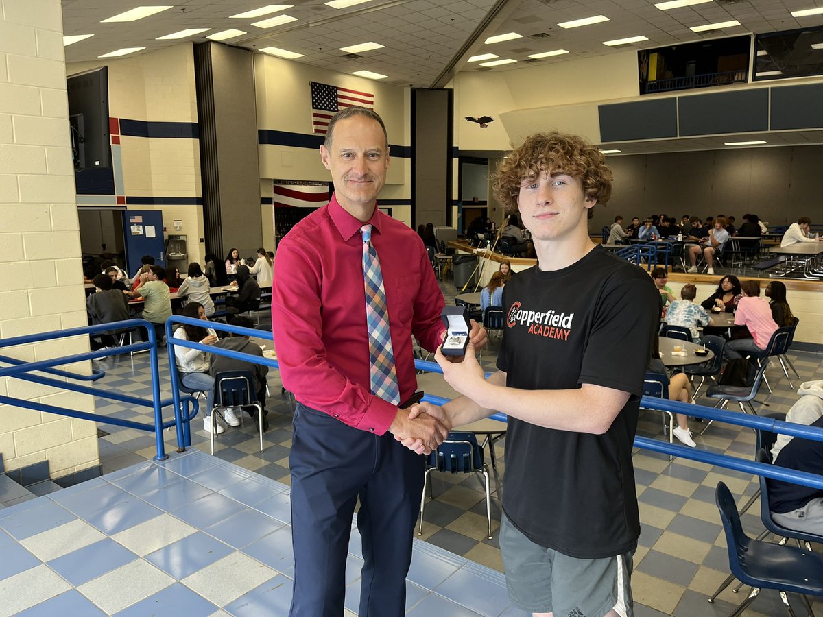 Presenting <a href="/Noah27hall_/">Noah Hall</a> his State Championship Wrestling Ring today.  Great Job Noah.