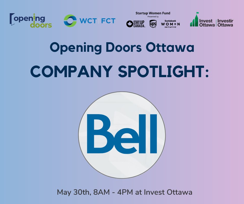 Opening Doors Company Spotlight: <a href="/Bell/">Bell</a> 

Join us for our career fair on May 30 at <a href="/Bayview_Yards/">Bayview Yards</a>  to connect with Bell’s company reps, talk shop, and explore their current career openings.

Register today, spots are limited: tinyurl.com/3bzjuumf