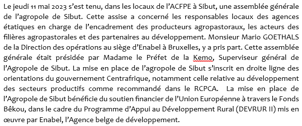 Enabel_en_RCA's tweet photo. Mise en place de l'agropole de Sibut
Cadre du programme #DevrurII financé par l'@UEenRCA  grâce aux #fondsbêkou @jeanvanwetter https://t.co/irUvlVEqtV