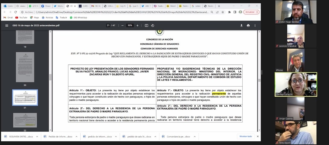 Sesiona de manera ordinaria la Comisión de <a href="/DDHHSenadoPy/">Comisión de Derechos Humanos Cámara de SenadoresPy</a>, presidida por el senador <a href="/LanzoniSenador/">Lanzoni Senador</a>. Participan de manera virtual los senadores miembros <a href="/jorgequerey/">Dr. Jorge Querey 🔻</a>, <a href="/PakoLedesma/">Jose Ledesma</a> y <a href="/tonyapuril/">Tony Apuril</a>,  analizan 3 puntos contemplados en su orden del día.

#SenadoPy