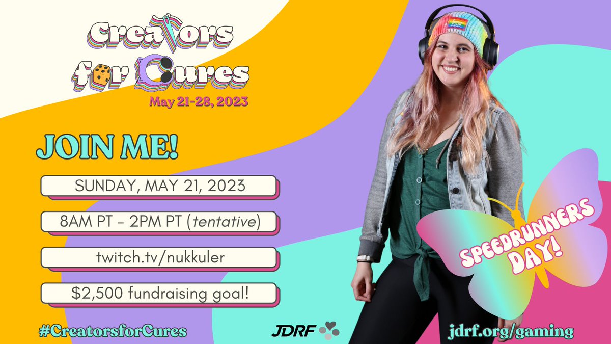 ✨5️⃣ days✨ 

...until <a href="/nukkuler/">nukes™</a> &amp; fellow #speedrunners takeover twitch for #CreatorsforCures!  

there's still time to join! ⏩jdrf.org/c4c