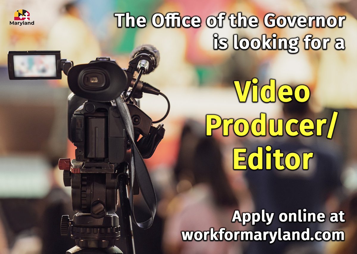 The Office of the Governor is looking for a talented creative to join its digital team with a focus on producing and editing high-performing videos for social platforms.
View the announcement here: ow.ly/iH3650OoZ7i
More info: workformaryland.com
#MDStateJobs