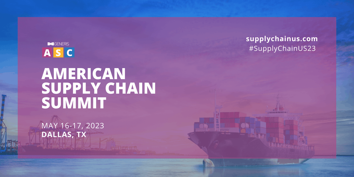 Join us at the American Supply Chain Summit this month!

📍 Dallas, TX
📅 May 16-17
#️⃣ Booth #10
➡️ More info: ow.ly/lkLw50Oo24X

#SupplyChainUS23 #GenerisASC @SupplyChainUS <a href="/GenerisGP/">Generis Group</a> #Tradeshow