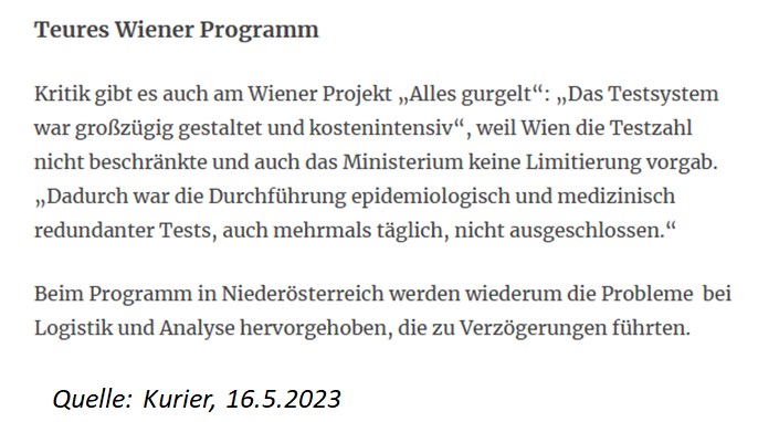 FHMaverick's tweet photo. RH 2023 zu Massen-#Gurgeltests: Kosten hoch, Nutzen niedrig 👇 

Dazu hätte man keinen RH-Bericht gebraucht, sondern nur kritischen Journalismus!

R. Schwaiger war faktisch die einzige Journalistin, die den #WienerWeg schon 2021 kritisch hinterfragt hat (https://t.co/2MbBwGrO6R) https://t.co/xWUNw2mfvQ