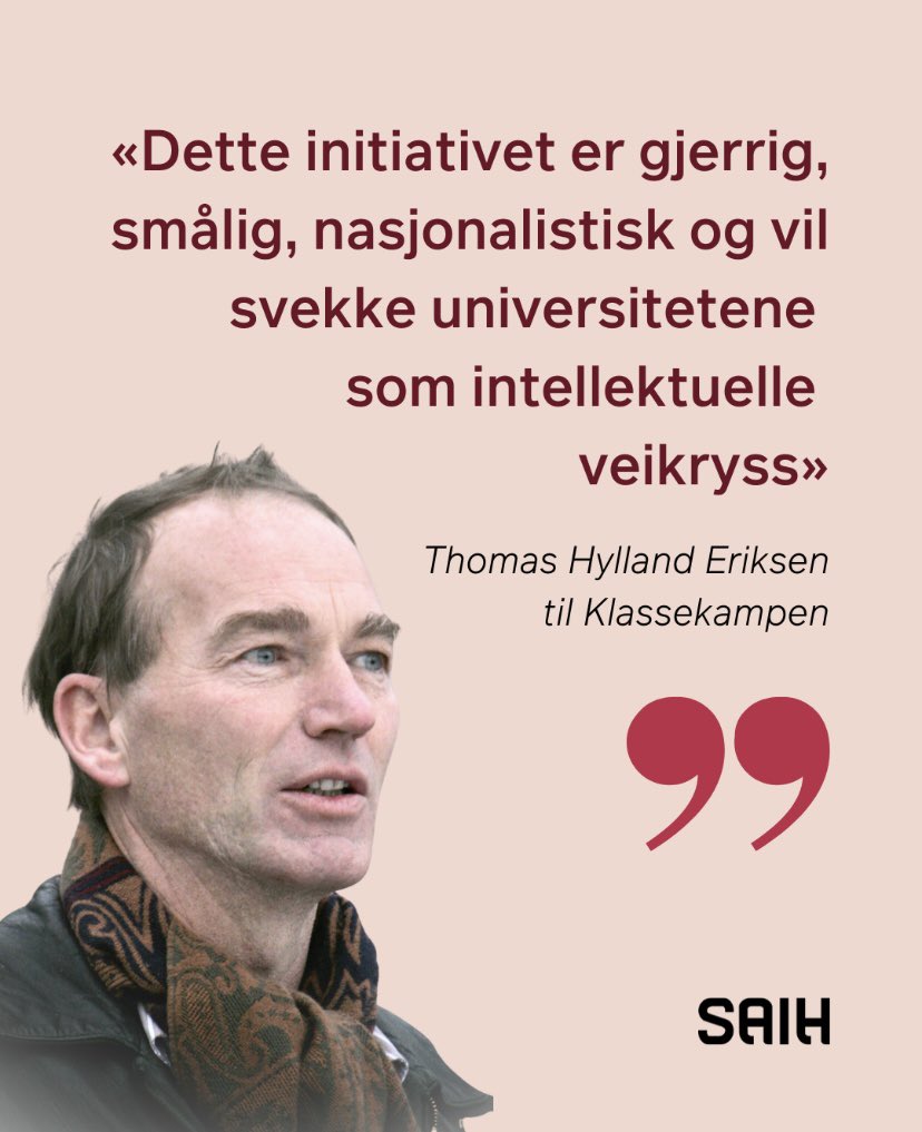 Årets sitat fra Thomas Hylland Eriksen? #stoppskolepenger klassekampen.no/utgave/2023-05…