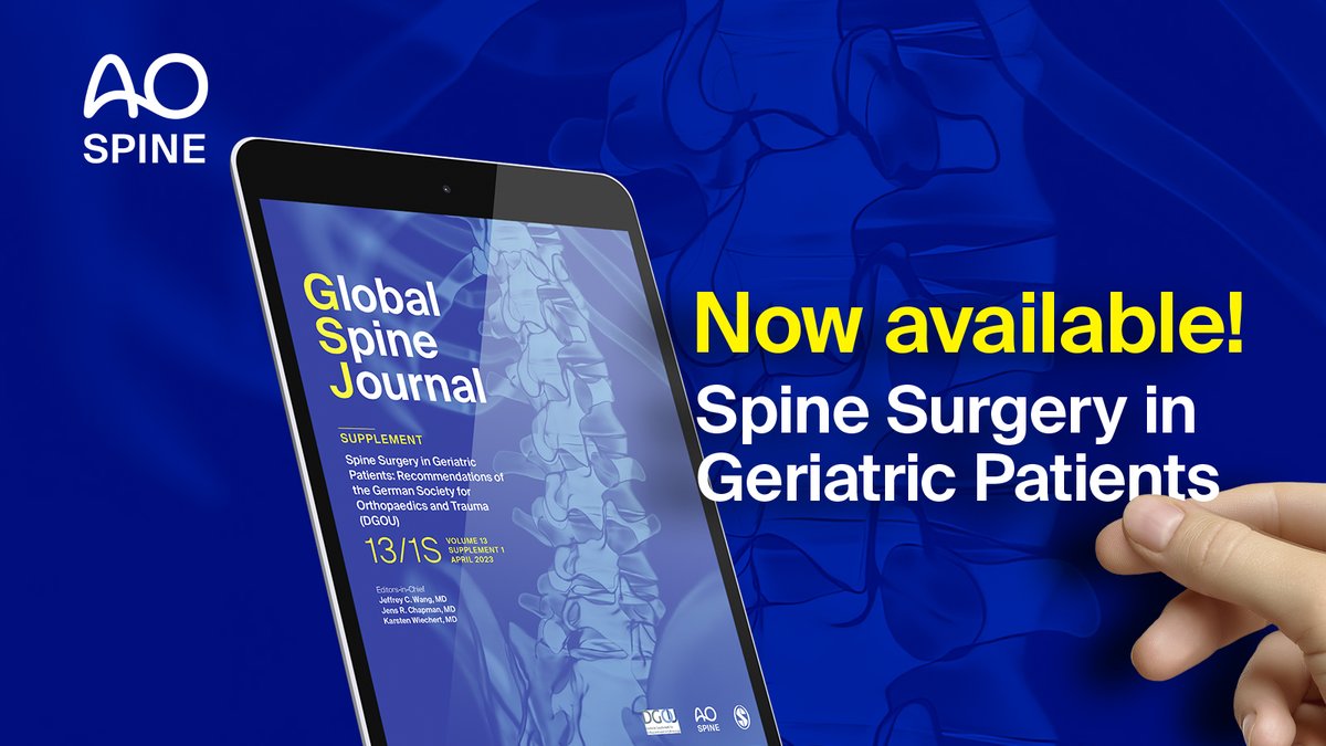 Global Spine Journal (@globalspinej) on Twitter photo Read the Special Issue, "Spine Surgery in Geriatric Patients: Recommendations of the German Society for Orthopaedics and Trauma (DGOU)” here now: fal.cn/3yieF Read the Special Issue, "Spine Surgery in Geriatric Patients: Recommendations of the German Society for Orthopaedics and Trauma (DGOU)” here now: fal.cn/3yieF