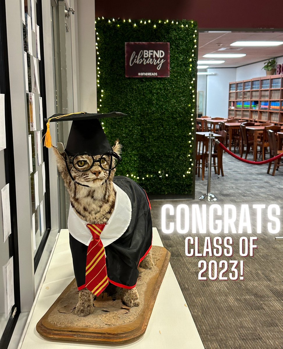 Hey, seniors! From all of us here at the <a href="/CyFair_BFND/">Cy-Fair High School</a> Library, including Buford the Bobcat… CONGRATULATIONS!! 🎉