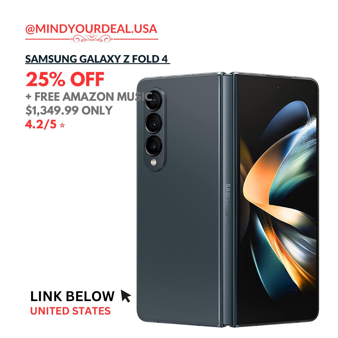 $1,349.99 (25% off + Free Amazon music premium) on SAMSUNG Galaxy Z Fold 4
Deal (affiliate)- amzn.to/3MyS0ol

#deal #sale #discount #samsung #galaxyzfold4 #zflip4 #zfold4 #foldingphone #flagshipphone #iphone #smartphone #tech #gadget #follow #tablet #ipad
