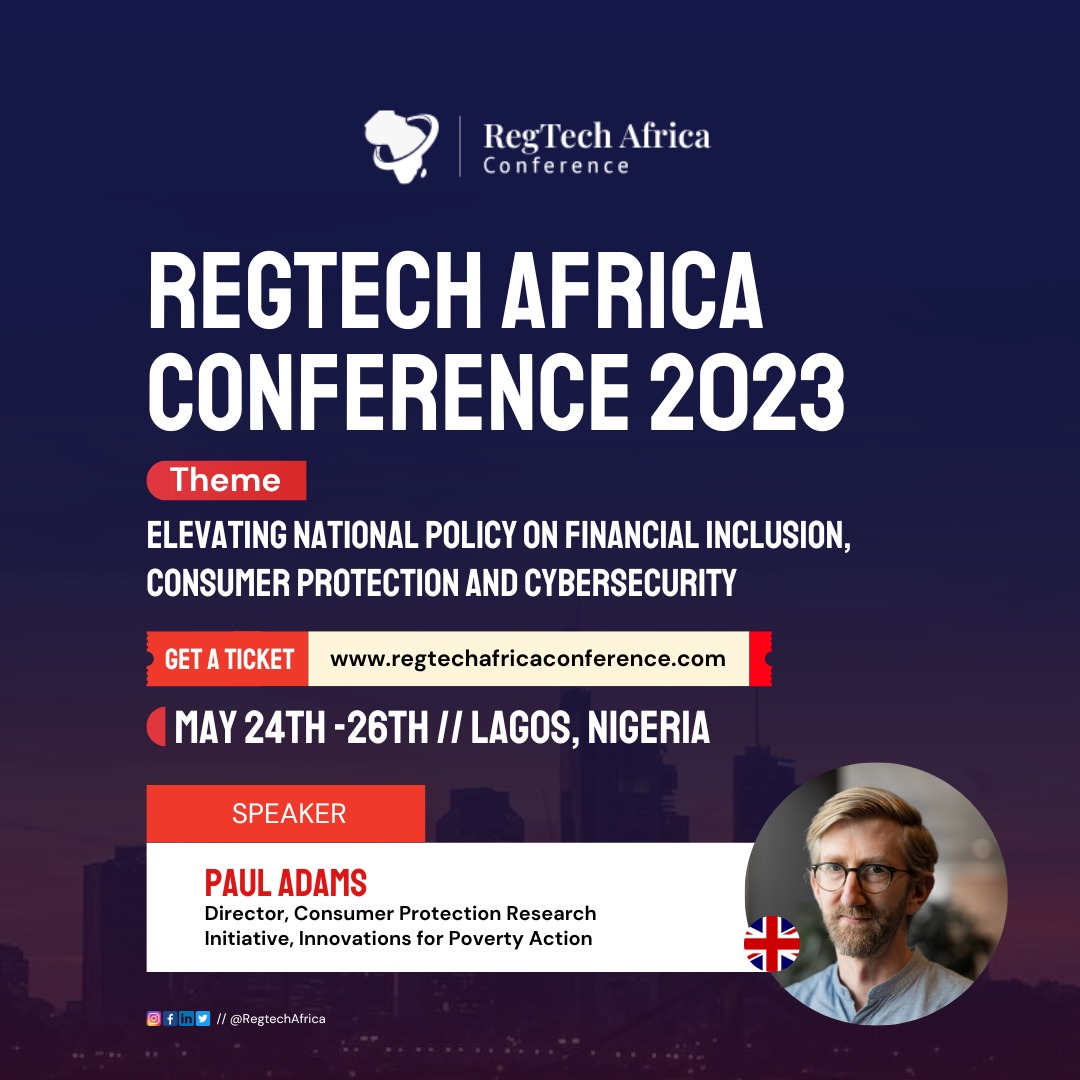 Will you be attending @RegtechAfrica’s Annual Conference? Join IPA’s #ConsumerProtection Research Initiative director @pauldadams on elevating national policy on #FinancialInclusion & cybersecurity➡️ bit.ly/iparegtechafri…. 

Sign up for the newsletter: bit.ly/ipacpriform
