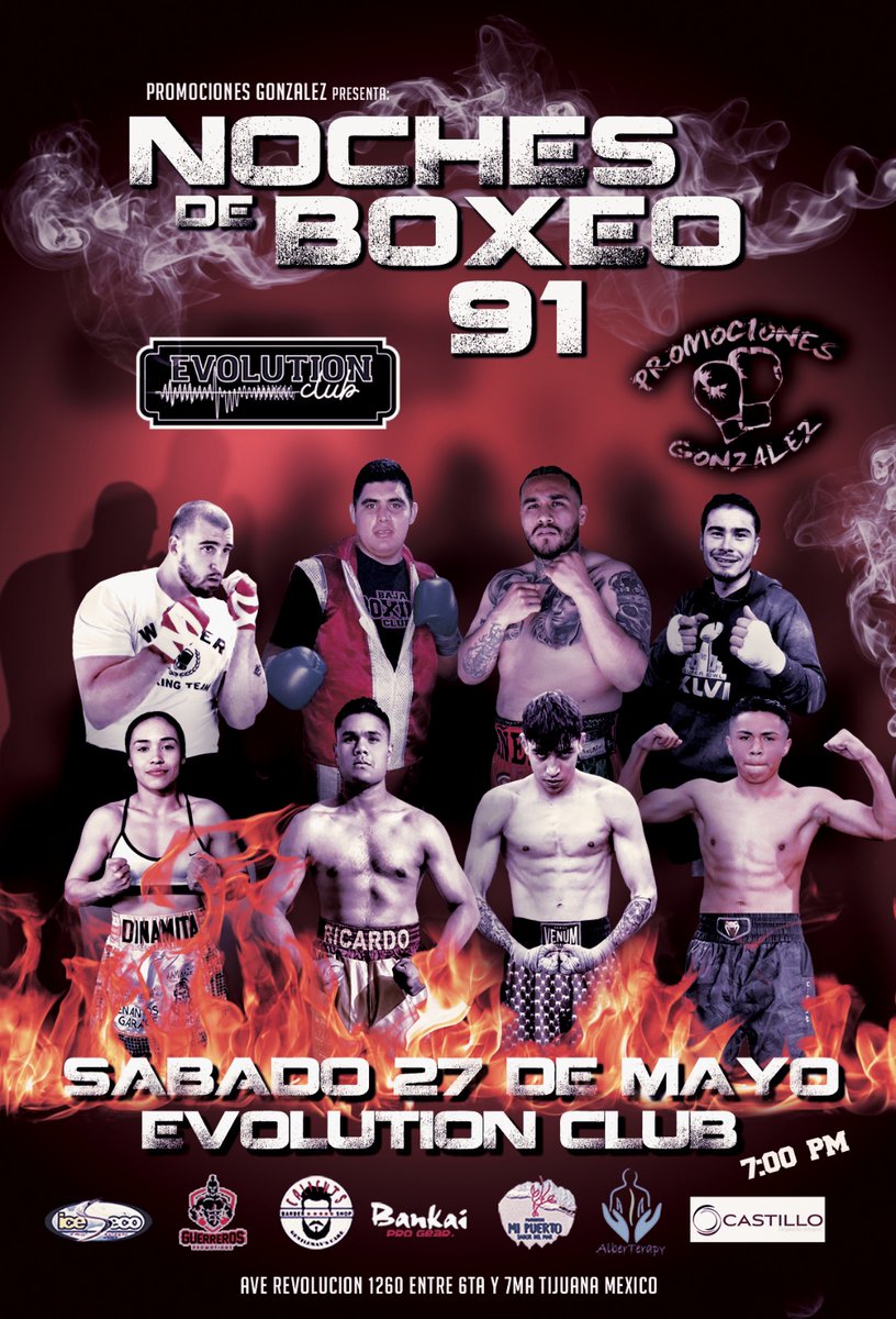 Se viene otra gran noche de boxeo de la mano de Promociones Gonzalez.
La cartelera titulada Noches de Boxeo 91 que tendrá cita el próximo 27 de marzo en el Evolution Club de Tijuana, dará comienzo a las 7pm y contará con grandes combates de corte femenil y varonil!

#rinconrojo