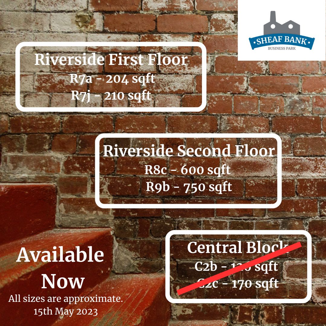 SheafBank's tweet image. Vacancy update!  All Riverside as our two vacancies in Central Block flew out the door!

Two lovely small offices on the R7 corridor and two larger spaces on the second floor. 

Do contact us for a viewing.
#office #studio #tolet #sheffieldissuper #smallbusinessuk #sheafbank