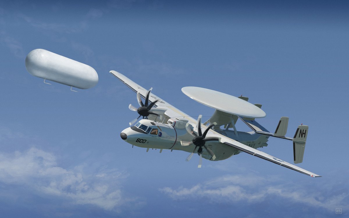 UAPChris's tweet photo. Nimitz encounters part 3. According to anonymous testimony the tictac formed up with the EC2 Hawkeye for about 30 seconds allowing the crew to get a good look at it. #ufotwitter #Nimitzincident #tictac #uapart #digitalart #digitalpainting https://t.co/cStdQRFmcK