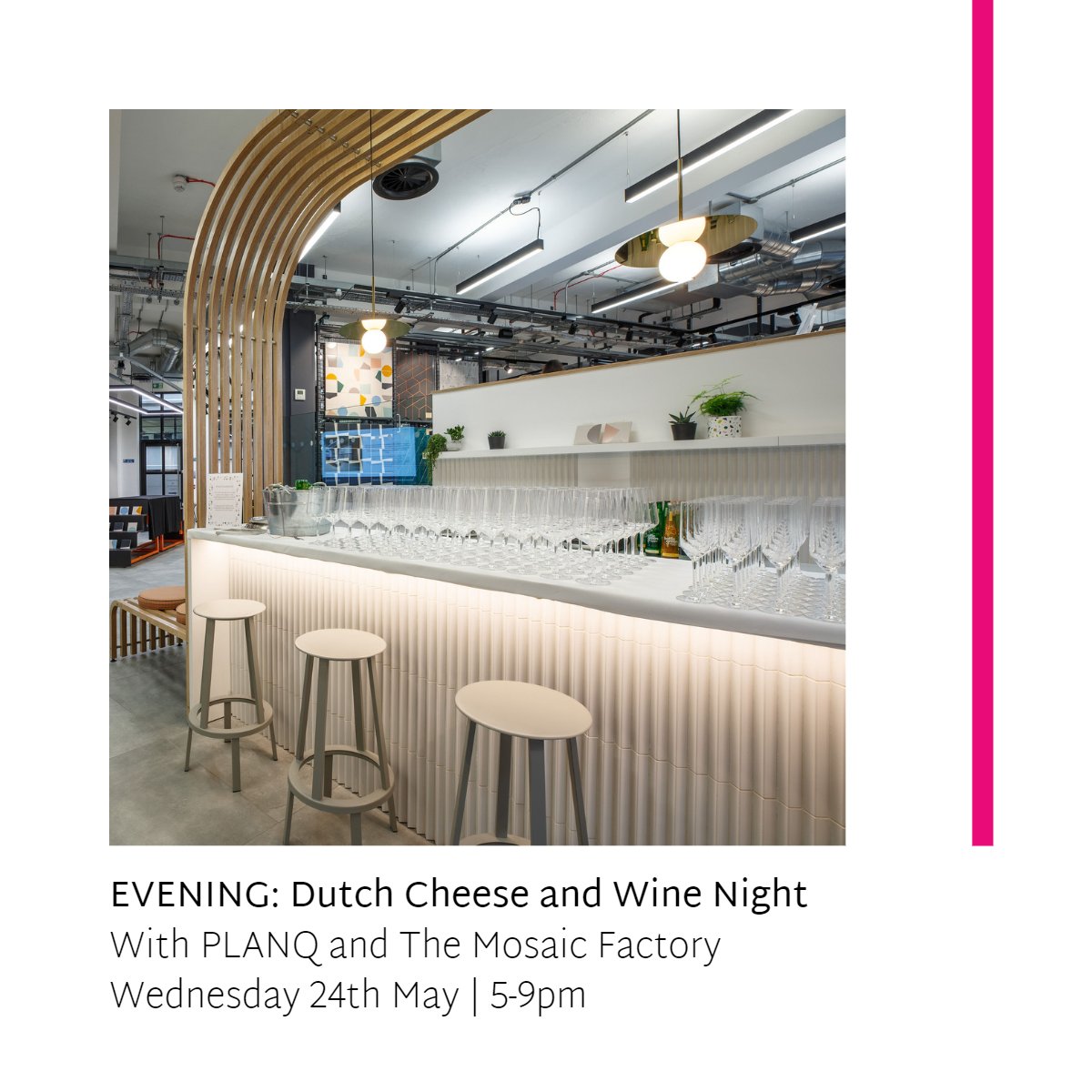 Join us in our Clerkenwell Studio for @clerkenwelldesignweek

Wednesday 24th May | 11-1PM
TALK: Brunch with <a href="/_PLANQ/">Malik</a>

Wednesday 24th May | 5-9pm
EVENING: Dutch Cheese and Wine Night with <a href="/_PLANQ/">Malik</a> and @tmf_mosaic

To book these activities, simply visit the link in our bio. We look f