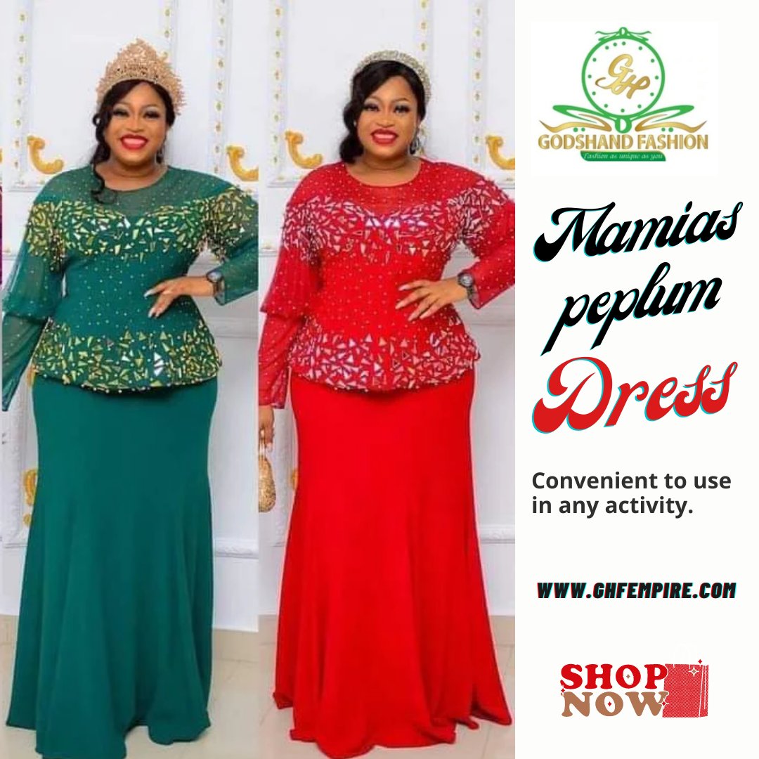 GodshandFashion's tweet photo. Mamia's peplum dress is a must-have for your wardrobe! Perfect for any occasion, this stylish and timeless piece is sure to make you look amazing. #peplumdress #mamias #style #wardrobe #lookamazing #timelessstyle https://t.co/B0wkzx5SQ7