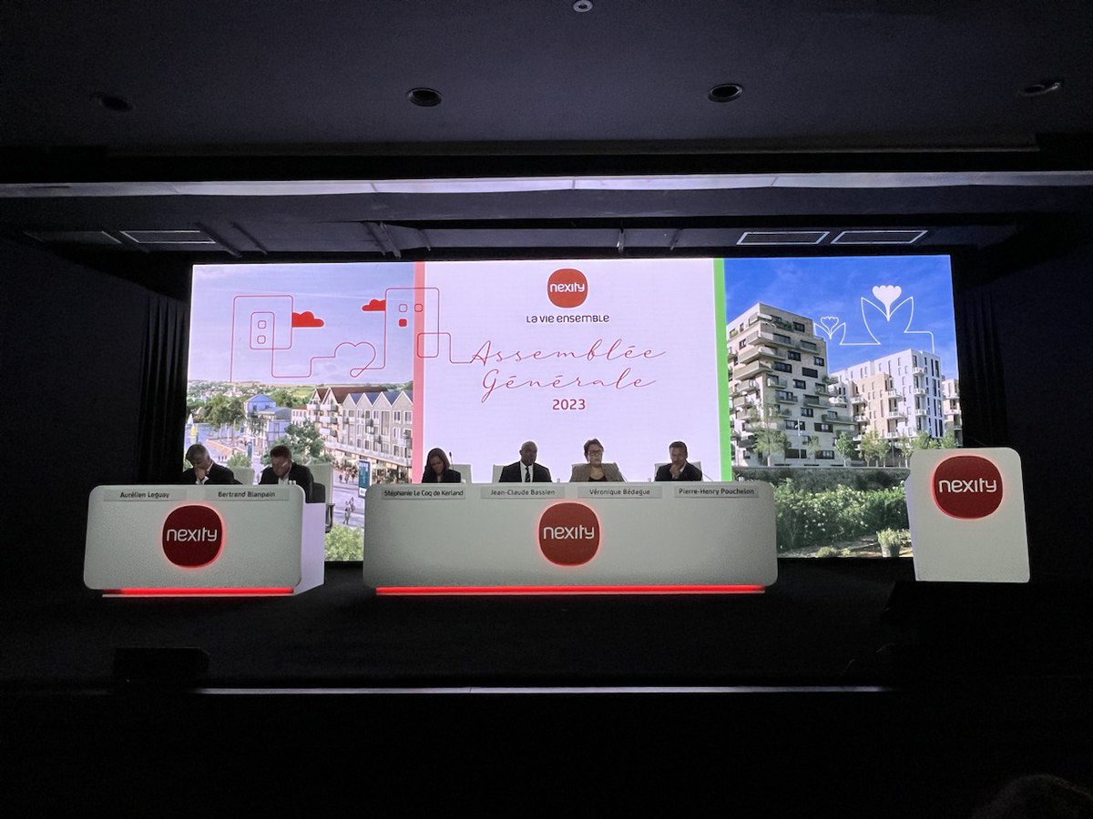 VBedague's tweet image. Très honorée de présider aujourd’hui l’Assemblée Générale de @Nexity. Je tiens à remercier vivement les actionnaires de leur confiance, les administrateurs de leur soutien, le Comex de son engagement et les équipes pour leur travail au quotidien.