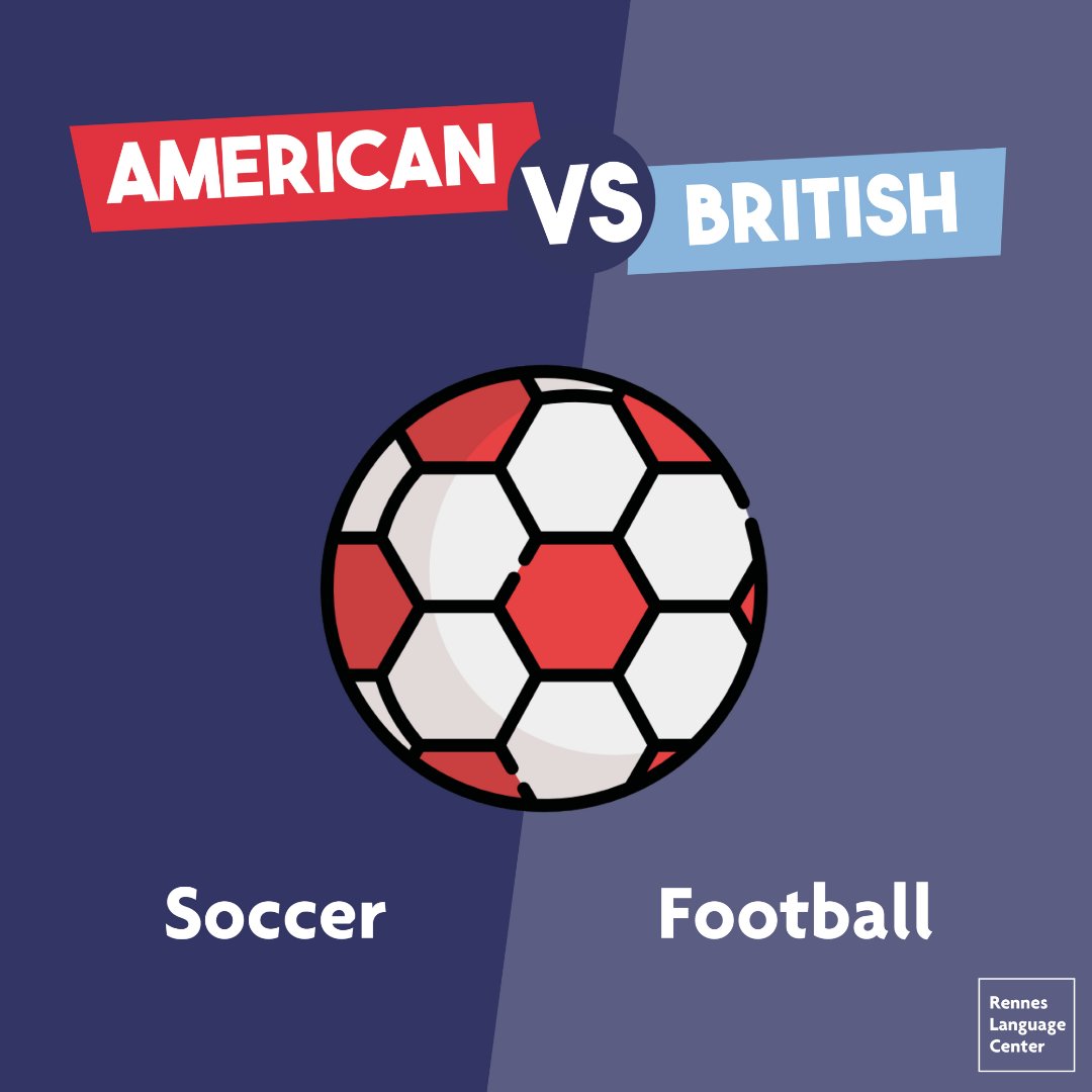 RennesLanguageC's tweet photo. Eh oui, le “football” que nous connaissons en France est nommé “soccer” aux États-Unis ! 😅 ⚽️

Pour aller plus loin dans l’apprentissage de l’anglais américain ou britannique, nous vous proposons un test d’anglais pour évaluer vos compétences !
https://t.co/LtFt6LTSG4 https://t.co/CWcvwh1tJa