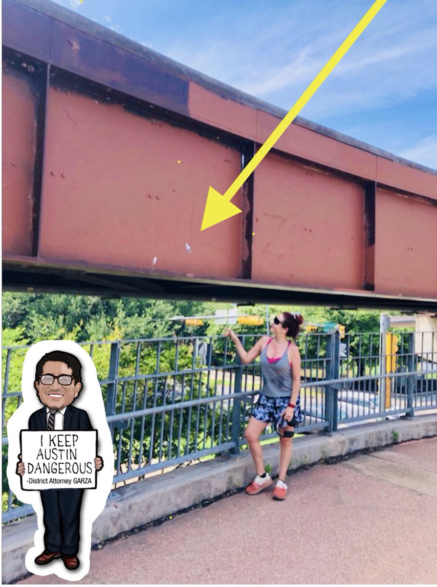 Cleo_Petricek's tweet photo. While on my run yesterday I counted over 100 of “I keep Austin dangerous - District Attorney @JosePGarza” postings, some hard to reach and protected from rain like this one.  

Whoever you are that did this, I hope that you find your pillow always soft and comfy, your bed sheets always crisp, you always hit green lights when driving, basically all good things ✨ 

I sincerely thank you good sir/ma’am.

🎯 here is a link to buy these and give to your Austin friends and crime victims. 

Victims still matter, right?

https://t.co/YuXwqTAze3