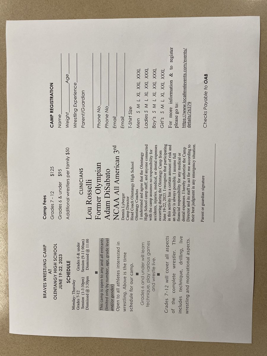 Olentangy Wrestling Camp