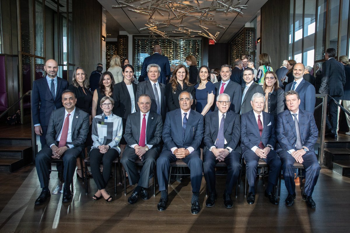 The ABANA Leadership and Board of Directors with John J. Mack, Mayree Clark, David Rubenstein, Jerry Speyer, and Colm Kelleher at the reception for The ABANA Foundation Legacy Award Dinner