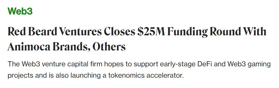 .@RedBeardVC has closed a $25 million funding round with investment from prominent Web3 players including a16z's @pmarca...
