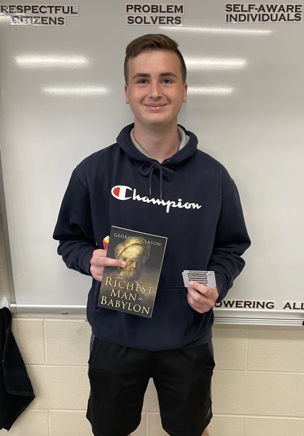 Congratulations to Connor Knight for becoming the 2023 Stock Market Runner-Up. Connor took 2nd place out of 115 financial literacy students at CWHS in our annual stock market competition. His total portfolio value was $201, 000 and a +101% return in a fifteen week period!