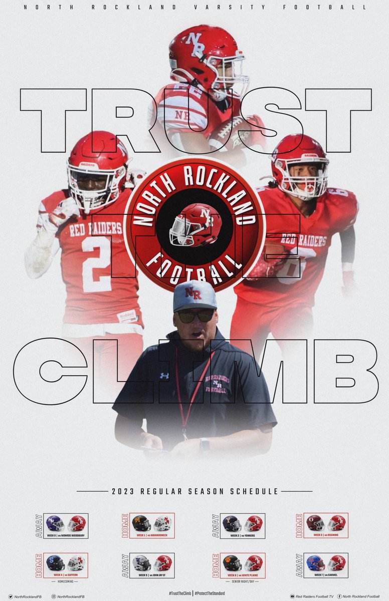 NORTH ROCKLAND FOOTBALL (@northrocklandfb) on Twitter photo 🏈2023 North Rockland Football Schedule, Dates & Times TBD soon! #TrustTheClimb #ProtectTheStandard #EmbraceTheGrind <a href="/NRockathletics/">North Rockland Athletics</a> <a href="/NRRedRaider/">NR High School</a> <a href="/NRCSDistrict/">NR Schools</a> <a href="/FaMSportsVF/">FaM Sports New York Varsity</a> <a href="/JoshThomson22/">Josh Thomson</a> <a href="/KDJmedia1/">Kevin Devaney Jr.</a> <a href="/prospectnys/">Prospect NYS</a> <a href="/lohudsports/">lohud sports</a> 🏈2023 North Rockland Football Schedule, Dates & Times TBD soon! #TrustTheClimb #ProtectTheStandard #EmbraceTheGrind <a href="/NRockathletics/">North Rockland Athletics</a> <a href="/NRRedRaider/">NR High School</a> <a href="/NRCSDistrict/">NR Schools</a> <a href="/FaMSportsVF/">FaM Sports New York Varsity</a> <a href="/JoshThomson22/">Josh Thomson</a> <a href="/KDJmedia1/">Kevin Devaney Jr.</a> <a href="/prospectnys/">Prospect NYS</a> <a href="/lohudsports/">lohud sports</a>