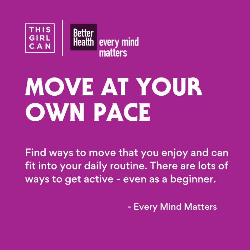 ThisGirlCanUK's tweet photo. One of the best things we can do for our mental health is to move – it's a natural mood booster. 😄

See the tips courtesy of @betterhealthnhs' #EveryMindMatters on how you can get moving for your mind and body this #WorldMentalHealthDay.