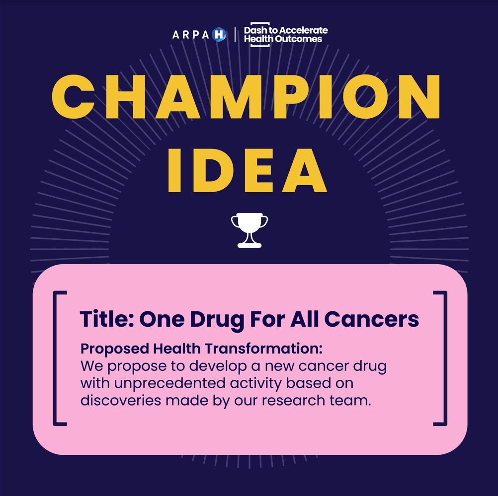 polyplexors's tweet image. Congratulations to the winner of the ARPA-H Dash! The champion idea was "One Drug For All Cancers" by Anuradha Lingappa. 🎉

Thank you to all of the incredible participants &amp;amp; voters for their dedication to revolutionizing health.
#ARPAHDash #Polyplexus #Champion #Health