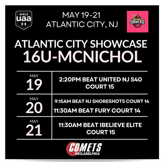 My schedule for the Atlantic City Showcase. Looking forward to a great weekend with my team!!