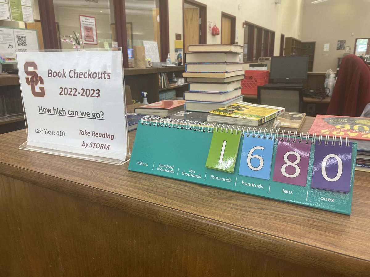 rchlmc's tweet image. My main goals at my new school were getting kids in the door and getting books moving. This is my yearly circulation tally and this week it QUADRUPLED from last year! Good things are happening slowly but surely! #GCSLibrariesEngage