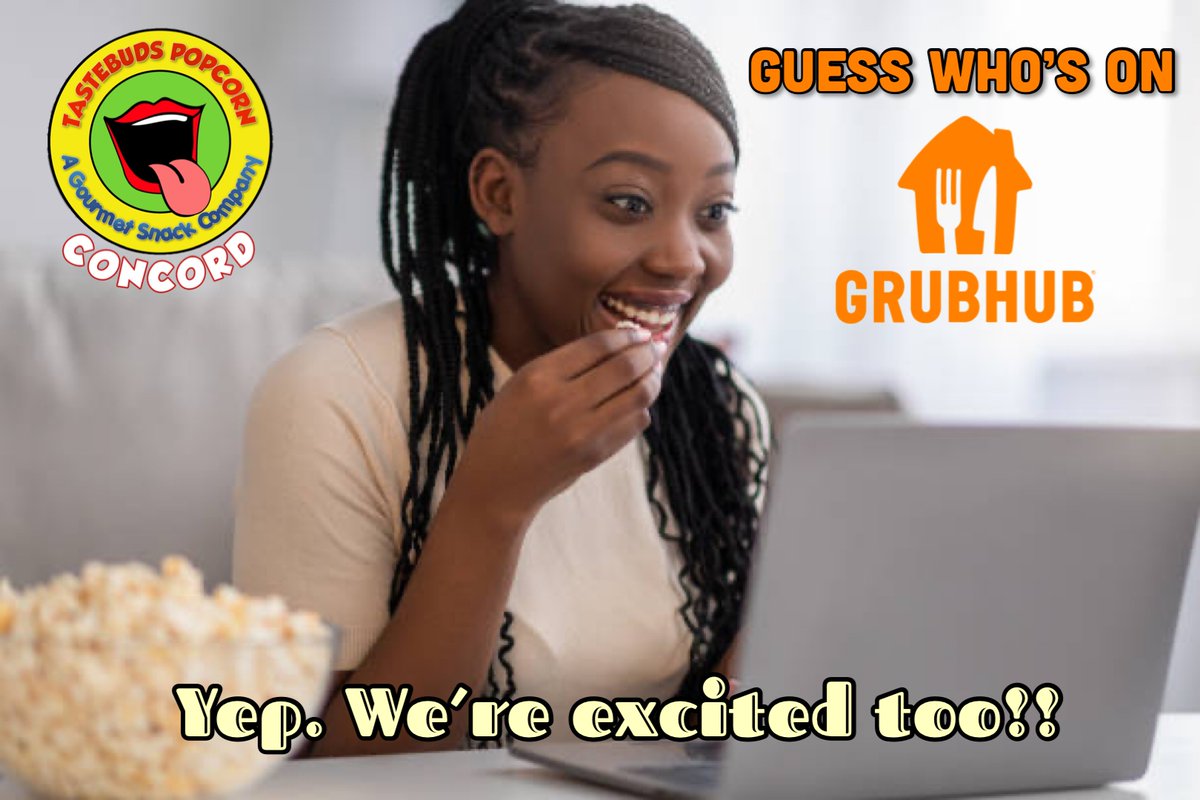 Grubhub! You asked, we delivered.

#over200flavors
#TastebudsConcord
#fyp
#foryoupage
#gourmetpopcorn