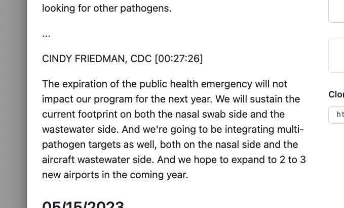 Alexander Tin (@alexander_tin) on Twitter photo Beyond <a href="/flySFO/">San Francisco International Airport (SFO) ✈️</a> and COVID-19
<a href="/CDCtravel/">CDC Travel Health</a>'s wastewater testing from planes, with <a href="/Ginkgo/">Ginkgo Bioworks</a> and <a href="/XpresCheck/">XpresCheck</a>, now plans to
"be integrating multi-pathogen targets"
"expand to 2 to 3 new airports in the coming year"
github.com/tinalexander/n… Beyond <a href="/flySFO/">San Francisco International Airport (SFO) ✈️</a> and COVID-19
<a href="/CDCtravel/">CDC Travel Health</a>'s wastewater testing from planes, with <a href="/Ginkgo/">Ginkgo Bioworks</a> and <a href="/XpresCheck/">XpresCheck</a>, now plans to
"be integrating multi-pathogen targets"
"expand to 2 to 3 new airports in the coming year"
github.com/tinalexander/n…
