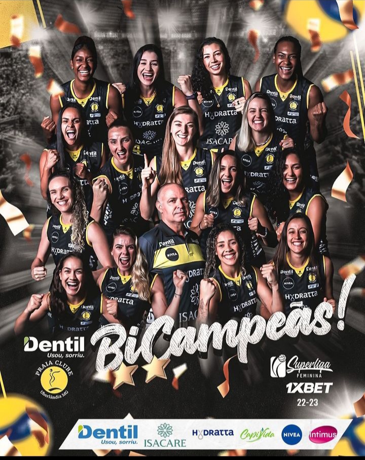 Primeira vez que acompanhei a superliga e só queria dizer que elenco foda, vou sentir muita saudade de acompanhar os jogos com todas elas no mesmo time, mas vou seguir acompanhando elas por onde elas forem. Obrigada Dentil Praia Clube por tudo, esse clube vai me fazer muita falta