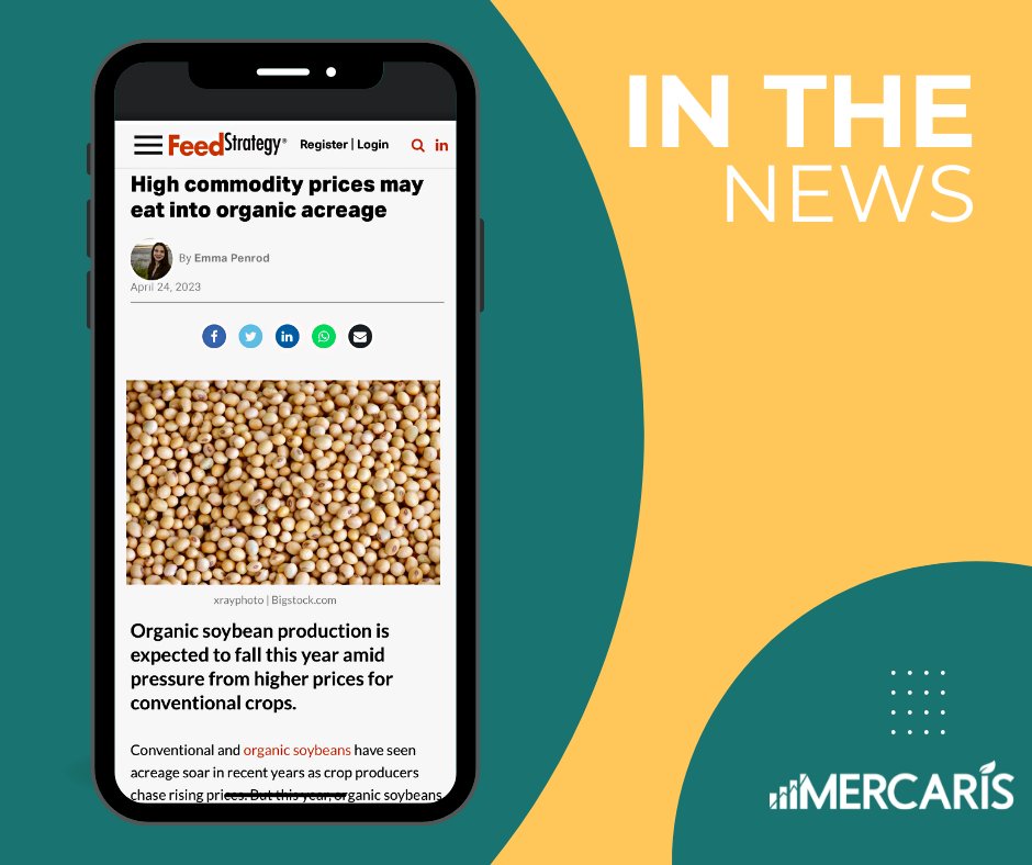 Have you seen this article from FeedStrategy with #marketanalysis from Mercaris VP of Economics Ryan Koory? Chime in with your thoughts and questions today. Link: bit.ly/3MdRM4z #organicsoybeans #regenerativeag #organicagriculture
