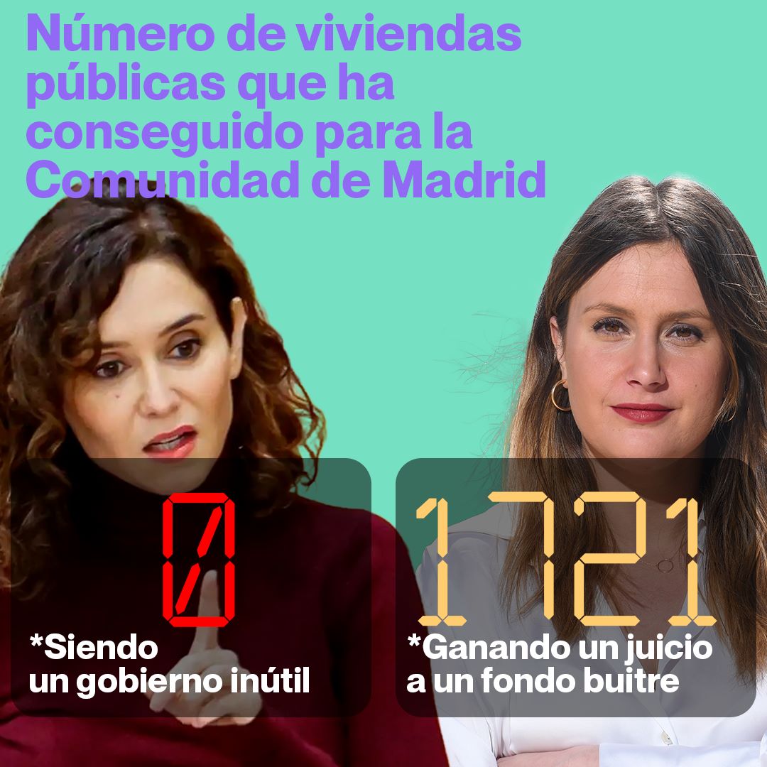 Sólo Alejandra Jacinto tiene la #ValentiaParaTransformar28M  y que la ley de vivienda se cumpla enfrentándose a los fondos buitres.