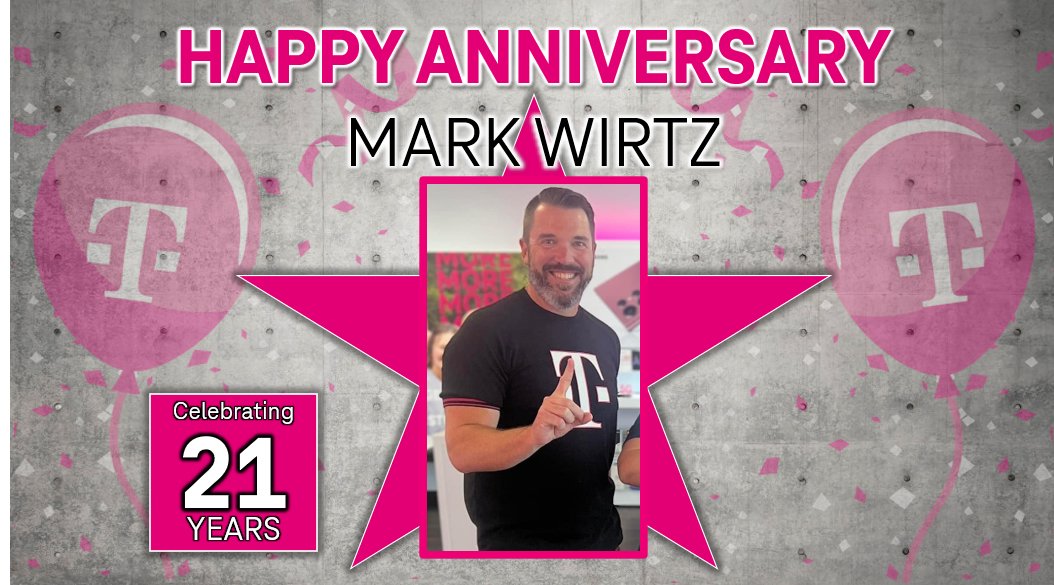 Please join me in celebrating @markwirtz7 on his 21st Magentaversary today! Mark has made tremendous impact over the many years and his recent contributions to Florida SMRA are priceless. Thanks for all you do each day!