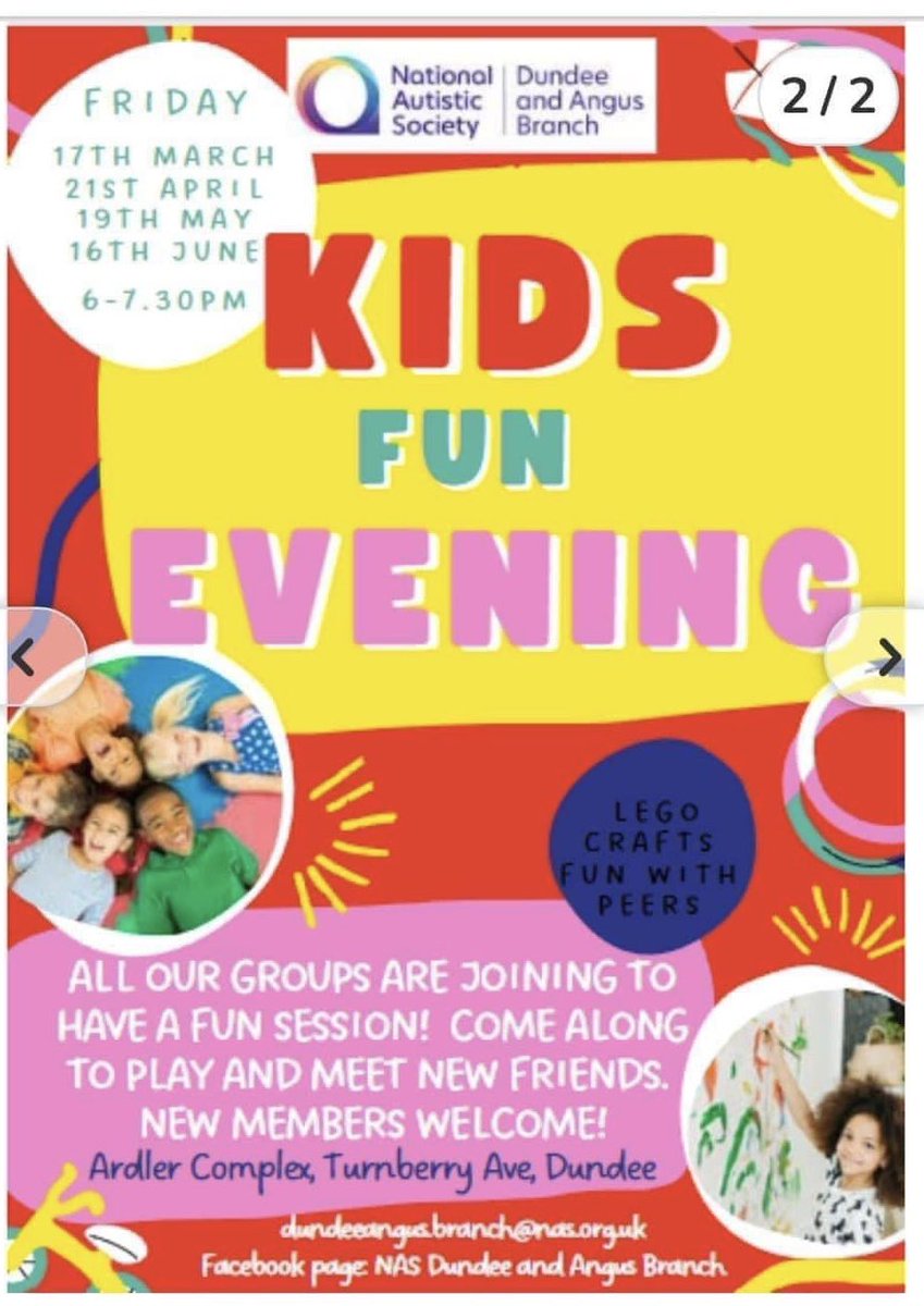 NASDundee youth group is on this Friday 6-7.30pm in the Ardler Community Centre 🤩⭐️😁 
No booking required!