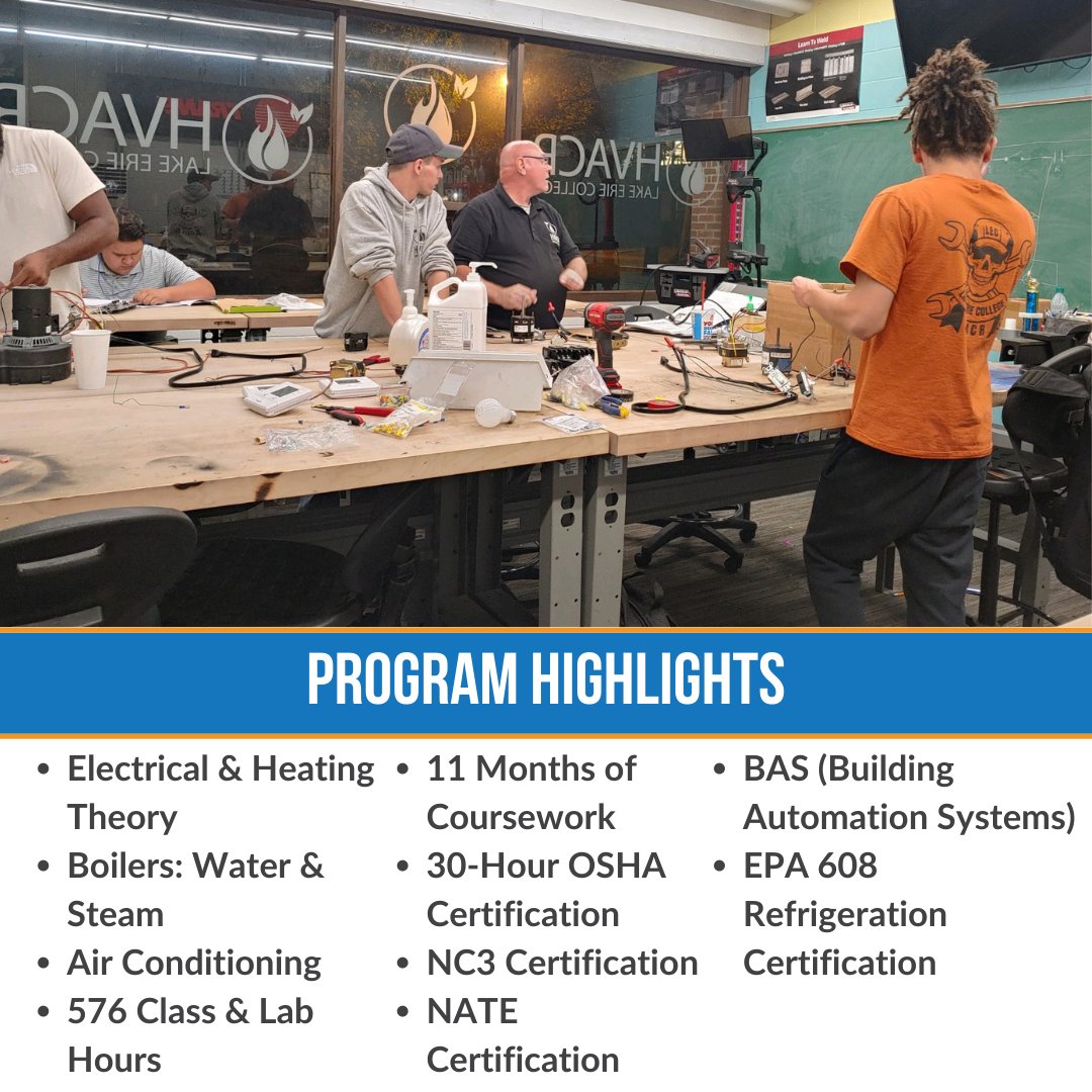 Whether you're just starting out in your career or looking to advance your skills, our HVACR program has something to offer you! 🛠️ Contact (440) 375-7384 or acolter@lec.edu for more information. #HVACR #LEC #HVAC #LakeErieCollege