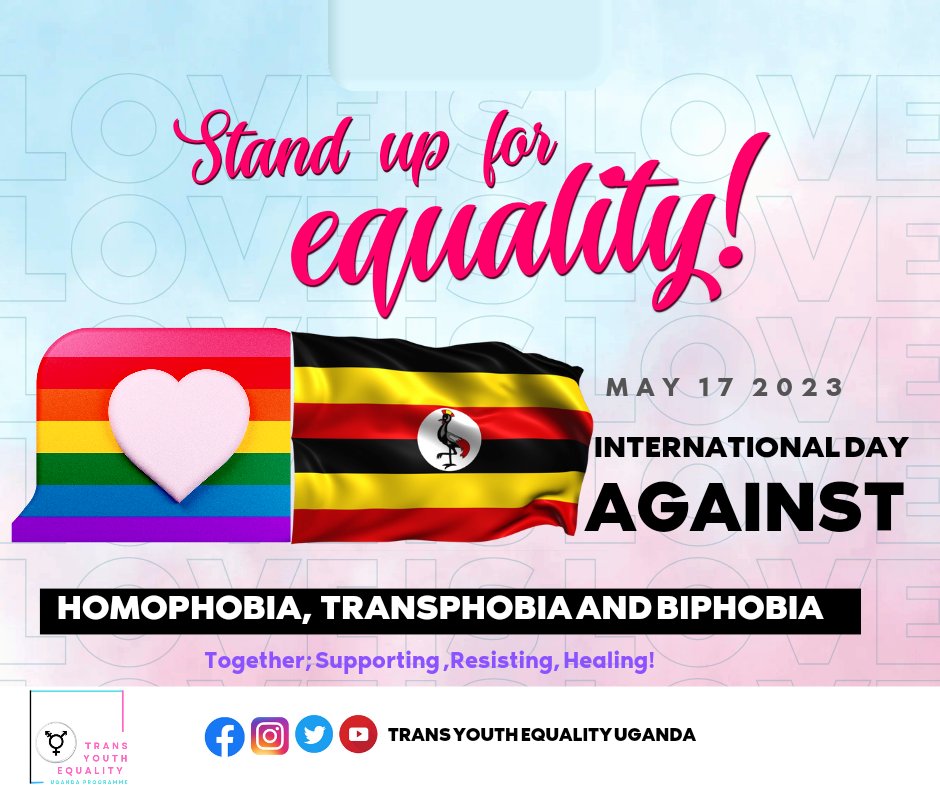 TransYouthEqua1's tweet photo. Uganda today joins the world celebrating the #IDAHOBIT23 We call upon all Ugandans to stand Up for equality and the fight against stigmatization and discrimination of the LGBTQI community. It comes in times of the fight against AHB2023 that intends to criminalize Homosexuality. https://t.co/ABwp9aj7ou