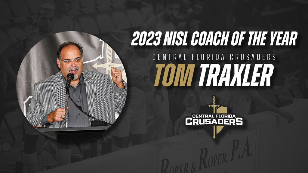 Congratulations to <a href="/CrusadersNISL/">Central Florida Crusaders</a> HC Tom Traxler on garnering our Coach of the Year award for 2023! He led the men's squad to the title with the highest win percentage in league history (.866) and guided the women to the runner-up position.

What an impressive inaugural season!