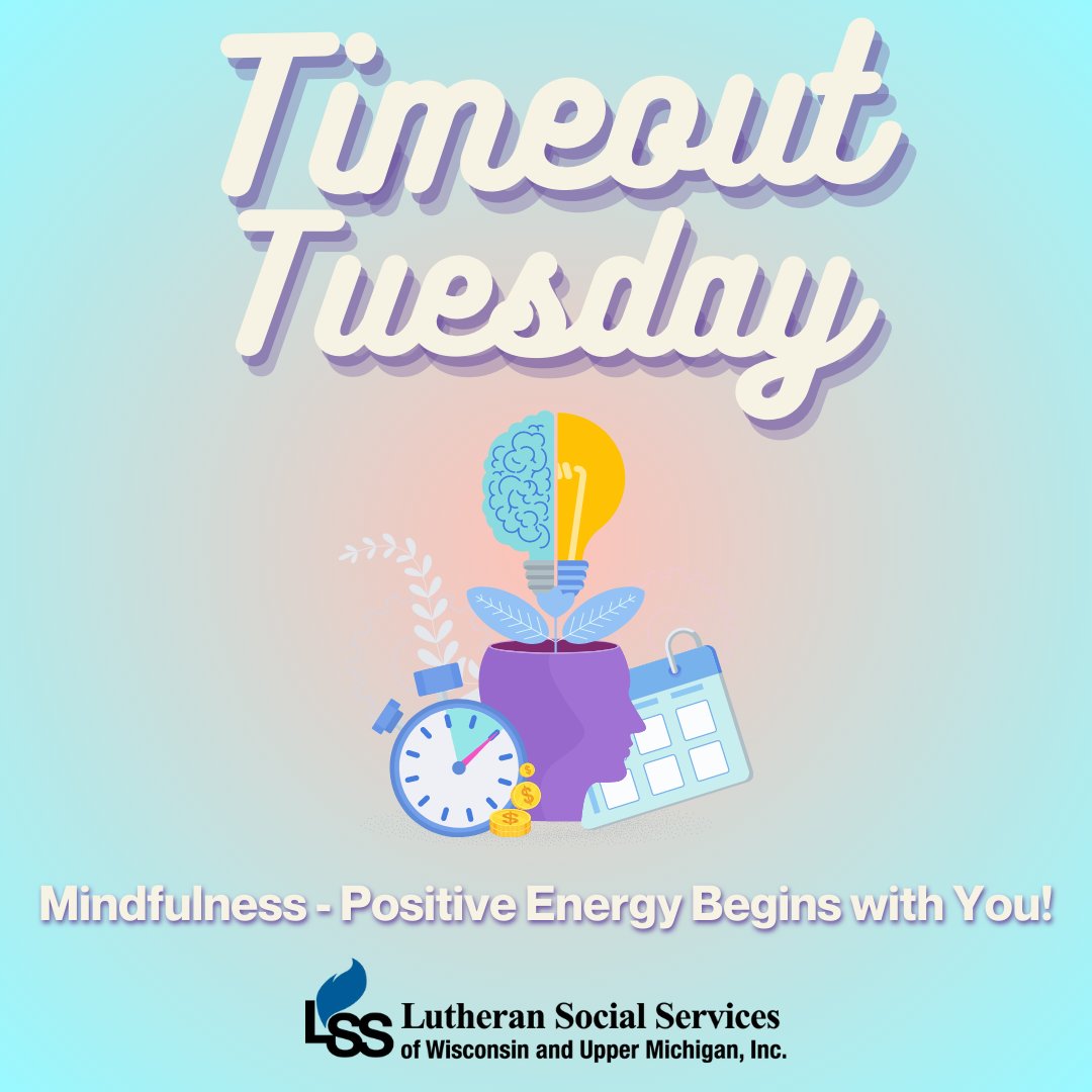 LSSWis's tweet image. In this week's edition of Lutheran Social Services' #TimeoutTuesday series, we're focusing on Mindfulness! Brief mindfulness moments are proven to reduce stress, blood pressure, depression, anxiety, and more!

Learn more about LSS' culture of wellness at lsswis.org/careers/lss-cu…