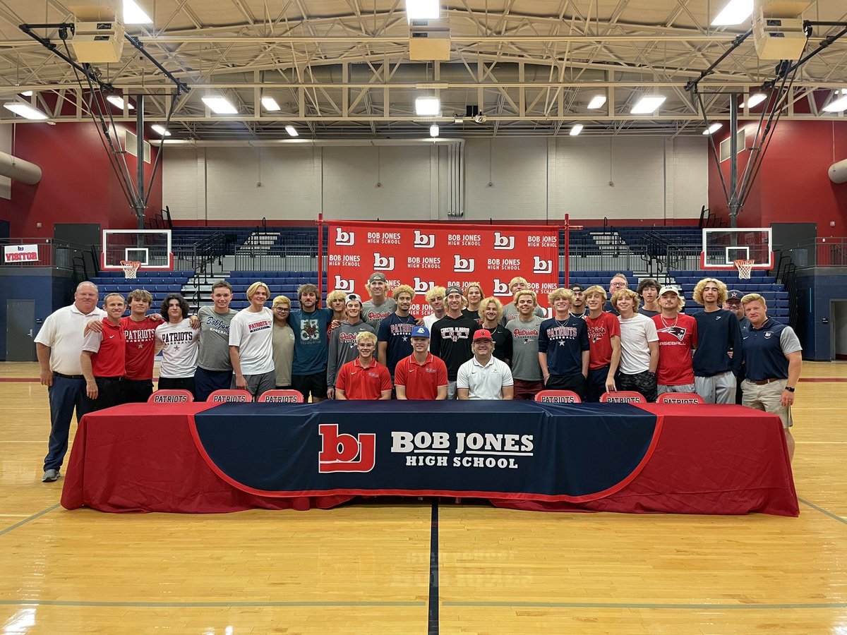 BJHSBaseball's tweet photo. It’s always a great day when you get to have a signing day! @ArnBenjamin, @AidanDoyle_2, &amp; @MasonMFreeman signed on the dotted line today to continue their baseball careers! This gives us seven 2023 signees! https://t.co/2CHrRiXcwE