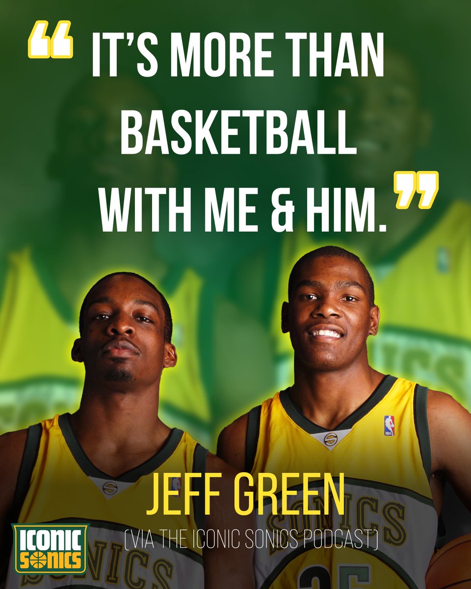 SeattleSonics's tweet image. .@UncleJeffGreen IS HERE❗️

In the newest episode of @Iconic_Sonics, Former-Supersonic Jeff Green discusses:
▪️ His relationship with former teammate Kevin Durant
▪️ His rookie year in the 206 &amp;amp; almost buying a house in Bellevue
▪️ His love of the city &amp;amp; Sonics fans

(Links ⬇️)