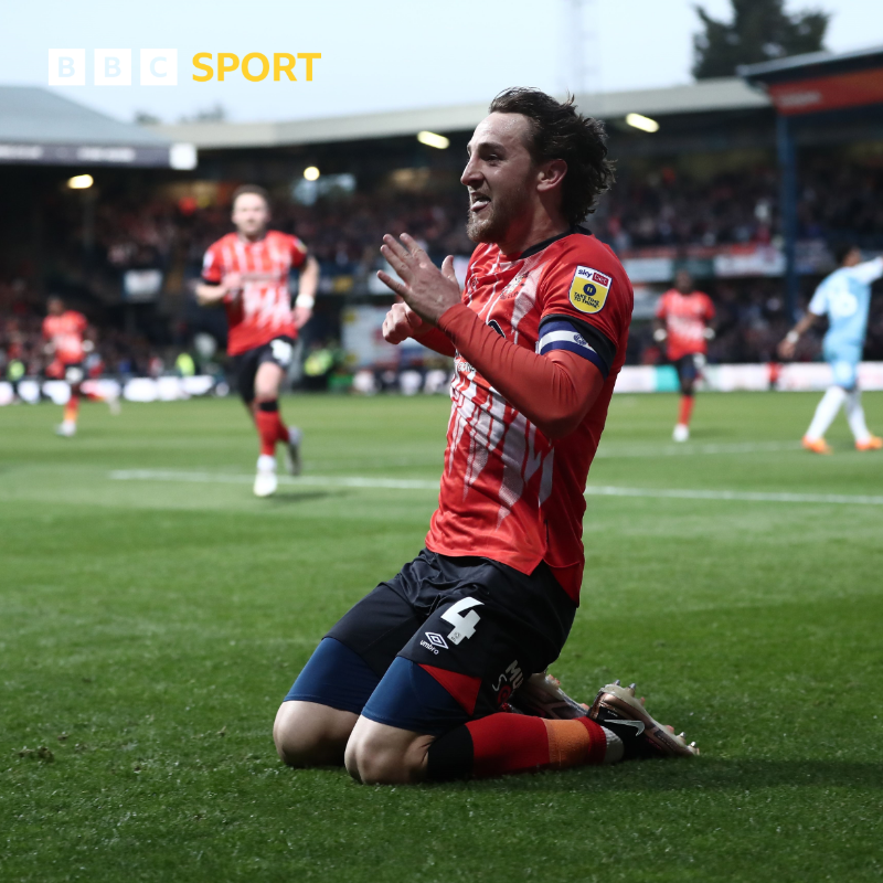 BBCSport's tweet photo. Luton Town are one win away from the Premier League!

#BBCFootball