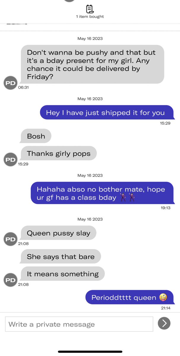 Wholesome interaction on Depop😭