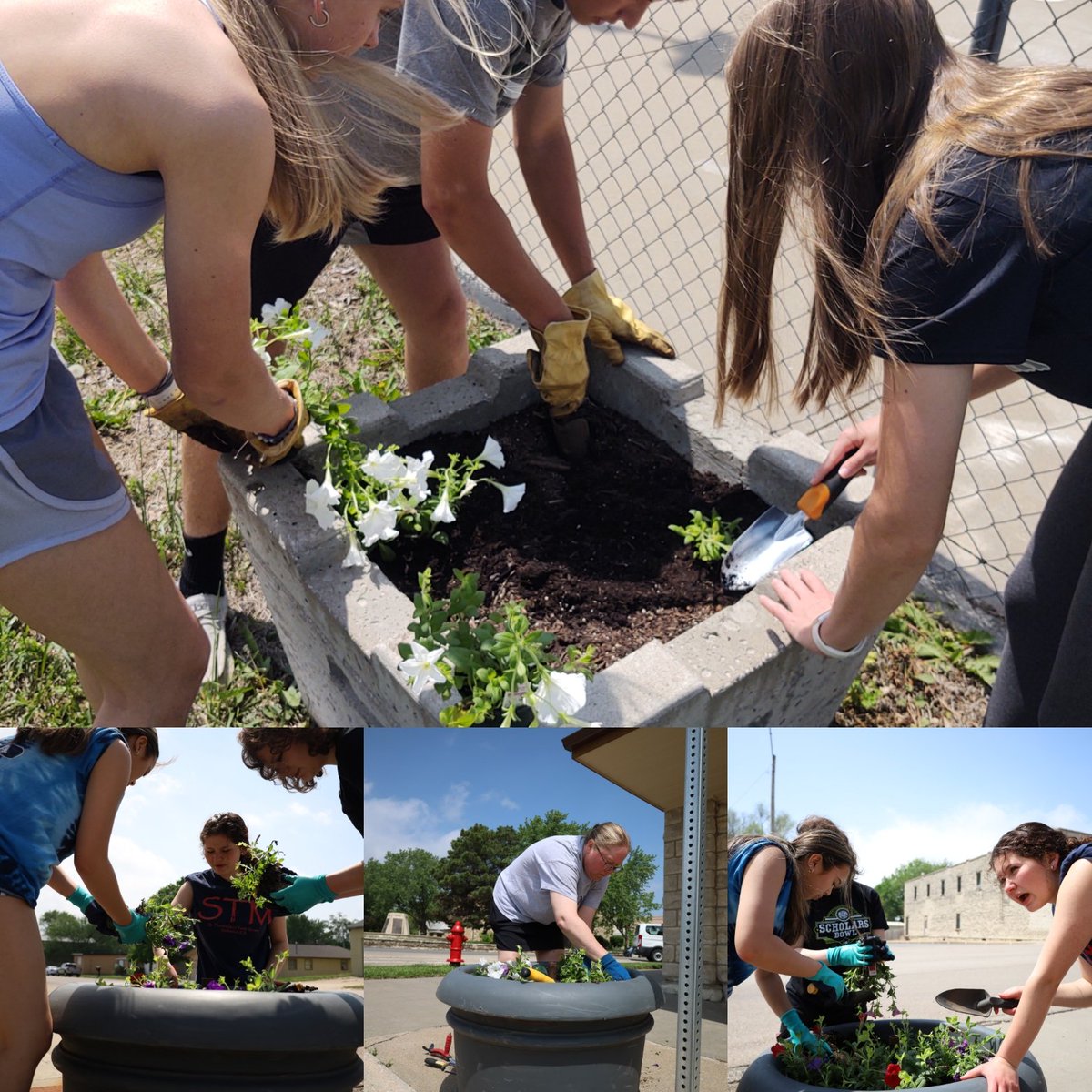 NHS members and friends donated their time last Friday to plant flowers for the City of Westmoreland. Thanks to everyone who helped out!