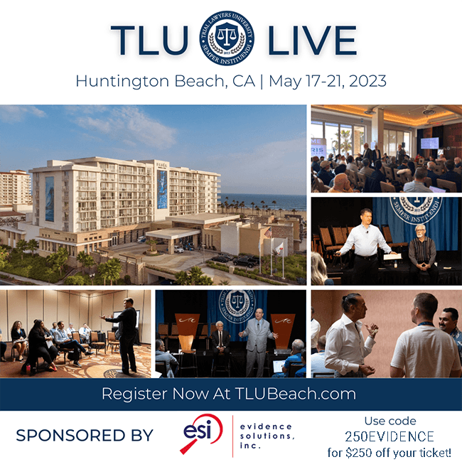 EvidenceSol's tweet image. Attention all trial lawyers! Are you ready for TLU Huntington Beach? We're thrilled to be back at this year's event. Come visit us at Booth #37 &amp;amp; discover how our experts can help with your next case. #LitigationSupport #TrialLawyers #ExpertWitnessServices zurl.co/qYLL