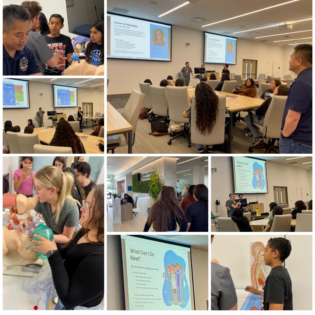 Students from @JBMS_CJUSD @CUSMedicine Club had the opportunity to tour the University's Campus and simulation center for a hands-on learning experience. Thank you, CUSM students, for an excellent campus tour. @CJUSDESD @MooneyEdD @DrFrankMiranda #CJUSDCARES #CJUSDCTE