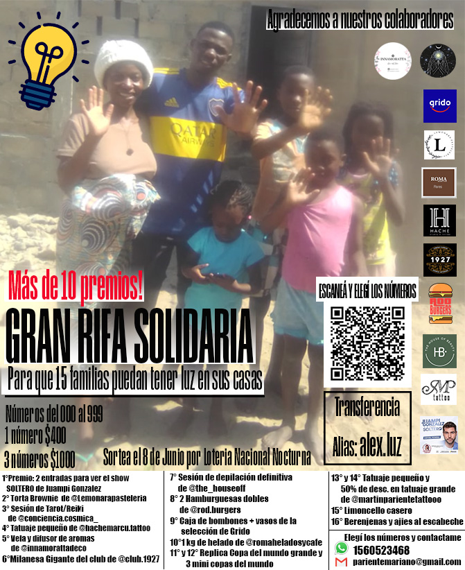MarianoPariente's tweet photo. CONTINUAMOS CON LA RIFA SOLIDARIA para que Alex y su familia puedan tener luz en sus casas.

Alex ya inició los trámites en la municipalidad. Hizo entrega del plano para que la empresa contratada por el gobierno haga el trabajo. https://t.co/yE6wRzv4ou