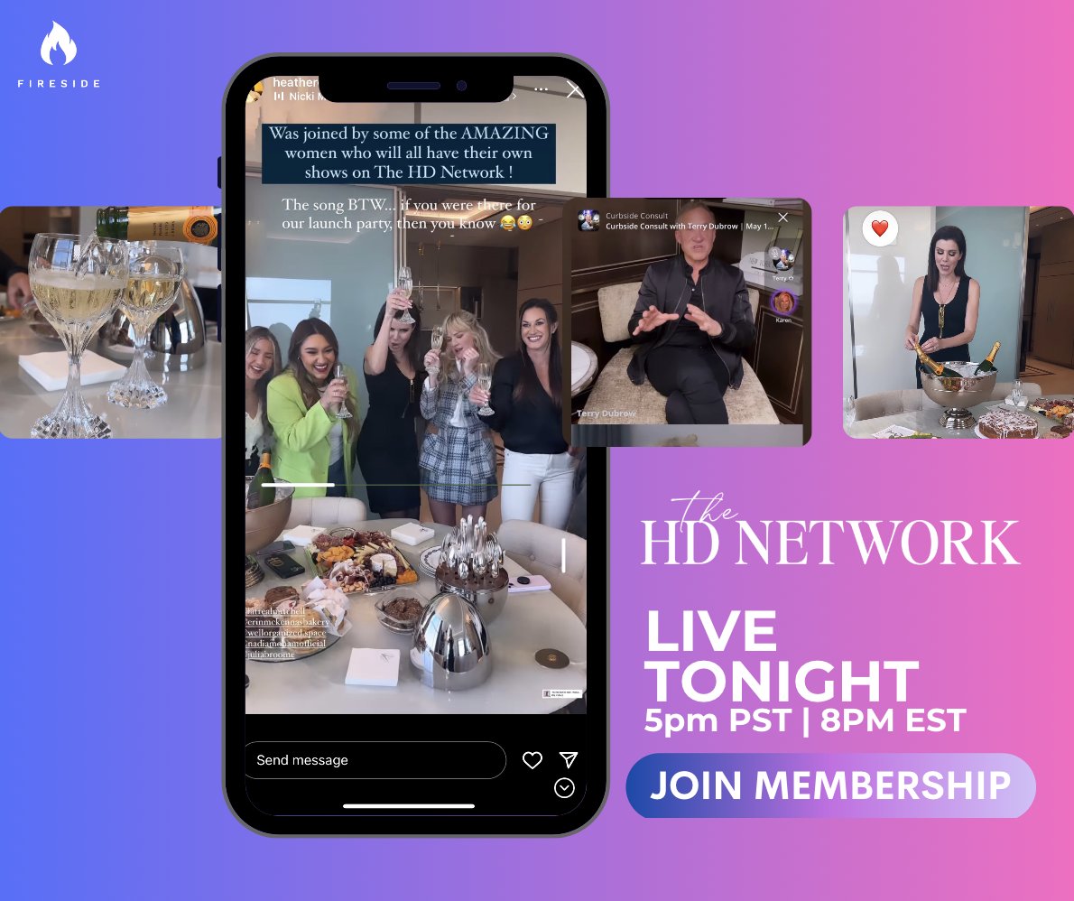 Fireside (@firesidechatapp) on Twitter photo Tune in tonight for <a href="/HeatherDubrow/">Heather Dubrow</a>
live on Fireside at 5pm PST / 8pm EST. #hdnetwork #motherhood #parenting #beauty #family
Join the network now: f.chat/VnsV Tune in tonight for <a href="/HeatherDubrow/">Heather Dubrow</a>
live on Fireside at 5pm PST / 8pm EST. #hdnetwork #motherhood #parenting #beauty #family
Join the network now: f.chat/VnsV